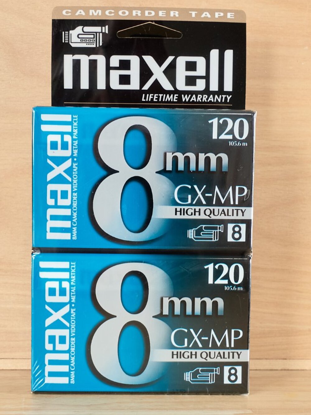 Lot of 2 Maxell 8mm GX-MP 120 Blank Video8 Cassettes New Sealed